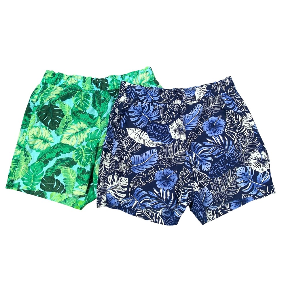 Lot Of‎ 2 Talbots Nantucket Pull On Paperbag Linen Blend Shorts Size Misses XL
